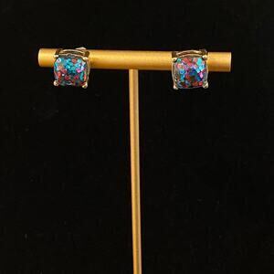 Multicolored Glitter Stud Earrings NEW